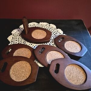 Hellerware Wooden Decorative Coaster Set